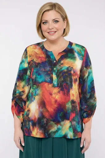 Блуза с дълъг ръкав с цветни шарки