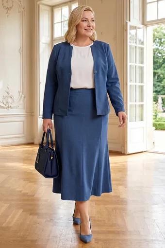 Синя ленена пола