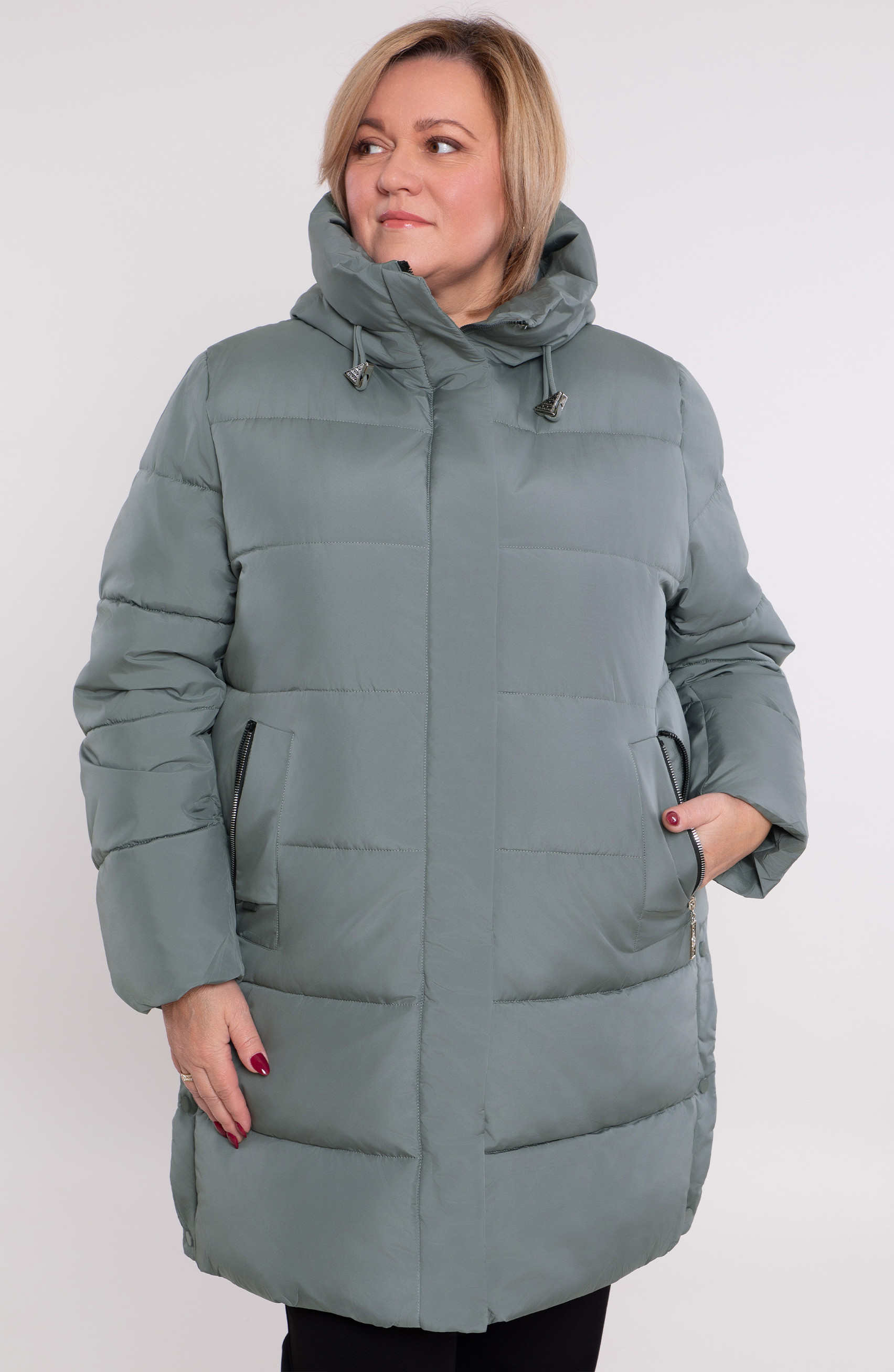 Сиво-зелено зимно яке